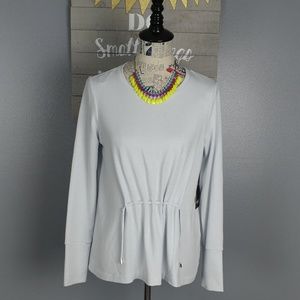 tie/pleat front sweatshirt